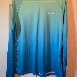 Columbia Light Mint to Aqua Ombre Long Sleeve Sun Shirt